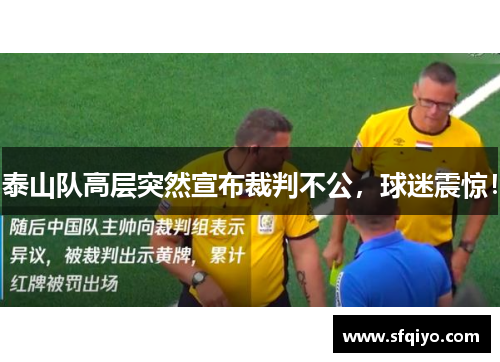 泰山队高层突然宣布裁判不公，球迷震惊！